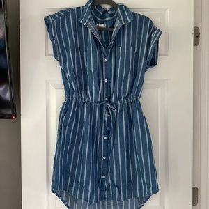 Stripped denim dress